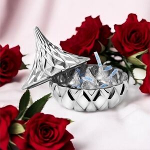 Hershey's Kisses Electorplated Candy Dish With Gift Box--Silver